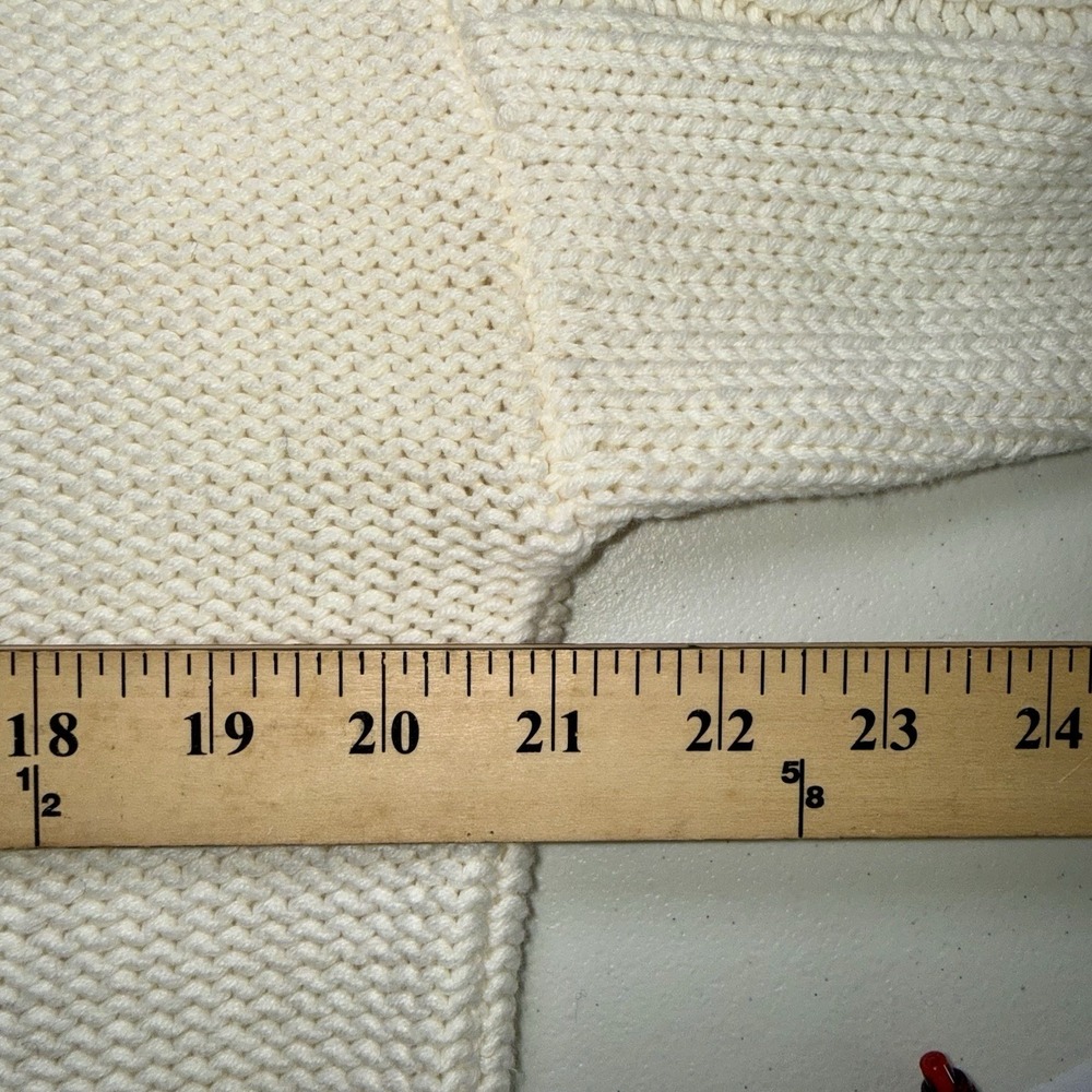 Marc New York Womens Ivory Cable Knit Mock Neck Sweater Rhinestone Shoulder M - Picture 6 of 9